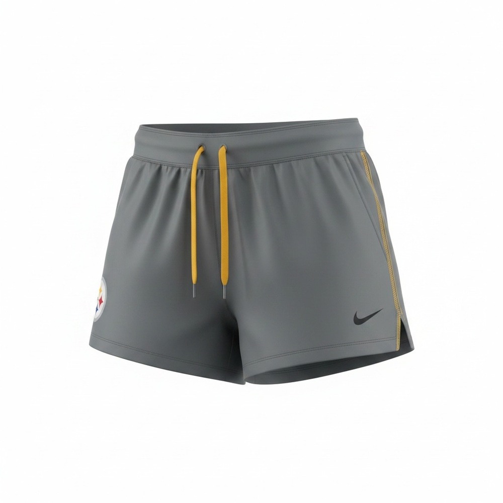 Nike Pittsburgh Steelers Womens M Gray Dri-FIT Running Shorts NFL Football
